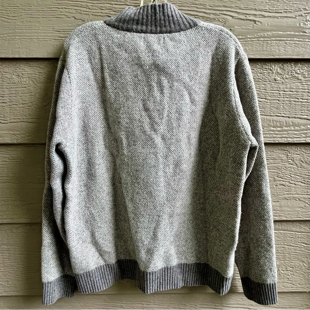 Luca Nobili Italy Men XL Pullover Button Sweater Gray Wool Blend 46